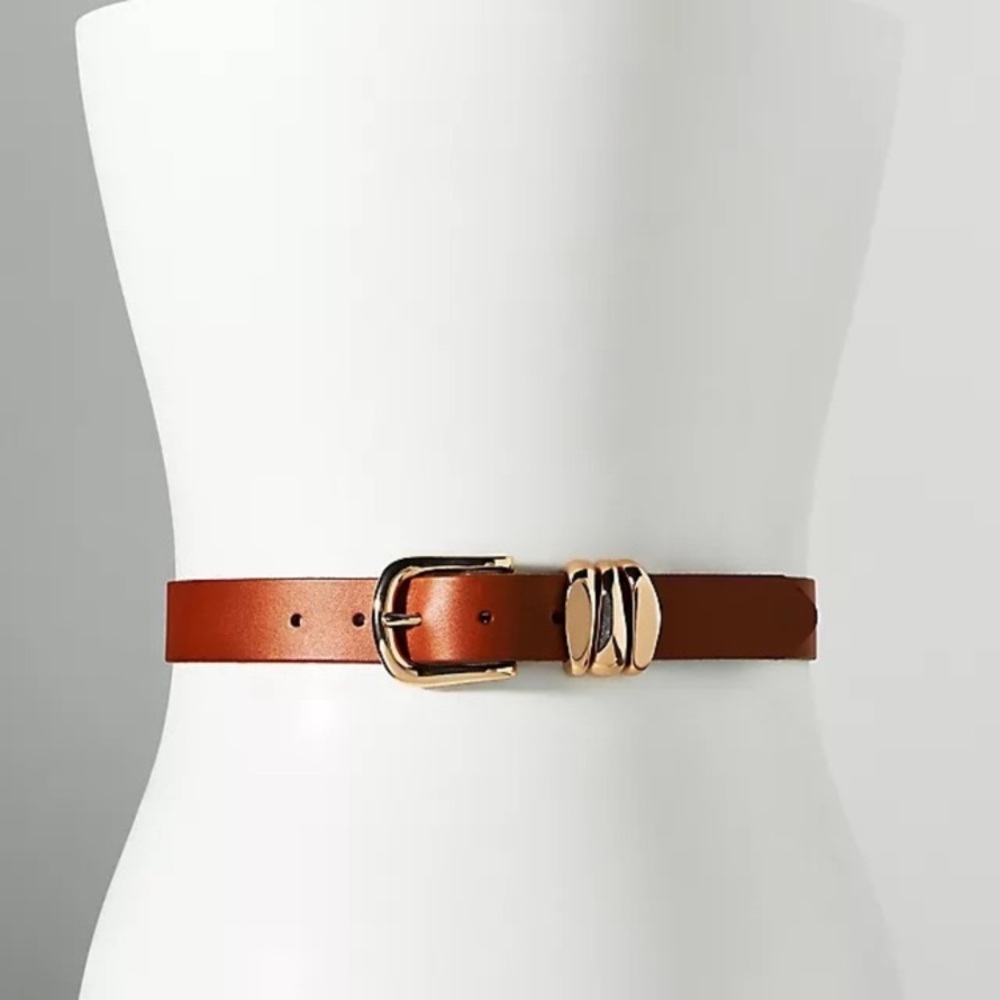 Anthropologie structured keeper belt in Honey NWT